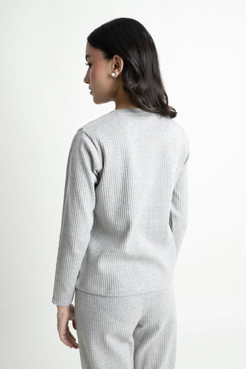 The Grey Ribbed T-Shirt